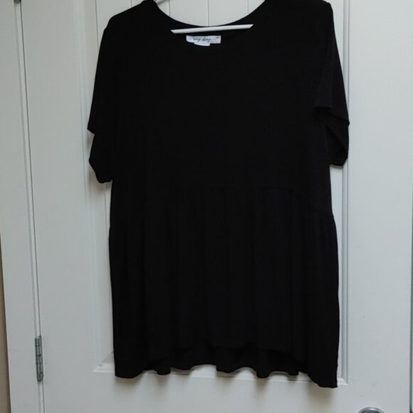 In every story by Penningtons black peasant baby doll top 1X - Picture 8 of 10